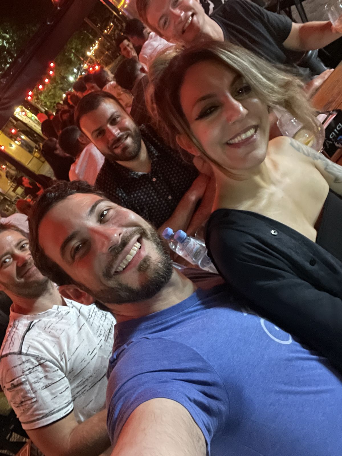 Zach with friends at a night out
